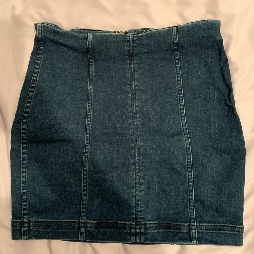 Free People denim mini skirt